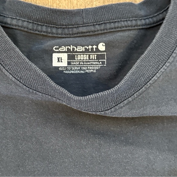 Carhartt Men's Pocket T-Shirt XL Blue Gray  Workwear Short Sleeve K87 *SEE PICS - Picture 3 of 9